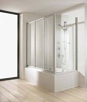 Раздвижная шторка для ванной HUPPE ALFA 170 см, белый/прозрачное AL2041.055.321