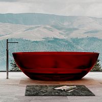 Прозрачная ванна отдельностоящая р.180х85 см ABBER Kristall AT9702Rubin красная AT9702Rubin