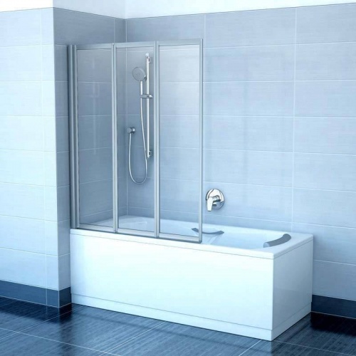 Шторка на ванну Ravak VS3 100 Transparent 795P0100Z1 профиль белый, прозрачное стекло. Размер: 100*140 см 795P0100Z1