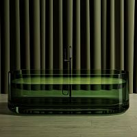 Прозрачная ванна р. 170х75 см ABBER Kristall AT9708Emerald зеленая AT9708Emerald