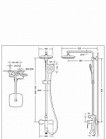 Душевая колонна со смесителем для ванны и душа F6173218CP-A-ENG Хром F6173218CP-A-ENG
