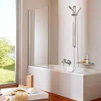 Однопанельная шторка для ванной HUPPE Design eleganse 73 см, белый/Sand Plus Anti-Plaque 8E1901.055.316