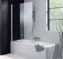 Шторка для ванной HUPPE Design pure левая 100 см, белый/прозрачное Anti-Plaque 175230.055.322