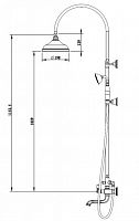 Душевая колонна со смесителем для ванны Bravat Art F65193AR-A3-RUS Бронза F65193AR-A3-RUS