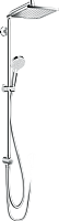 Душевая колона с верхним и ручным душем Crometta E Showerpipe 240 1jet EcoSmart 27289000 хром 27289000