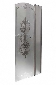Душевая дверь в нишу Huppe Design victorian DV0402.092.344 матовое стекло с узором в стиле ретро. Размер:90 см