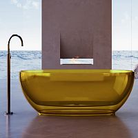 Прозрачная ванна отдельностоящая р.170х75 см ABBER Kristall AT9703Amber желтая AT9703Amber