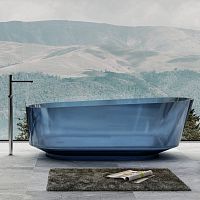 Прозрачная ванна отдельностоящая р.170х80 см ABBER Kristall AT9706Saphir синяя AT9706Saphir