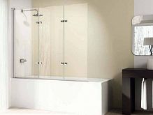 Шторка для ванной HUPPE Design elegance левая 120 см, серебро/сатин Anti-Plaque 8E6501.087.316