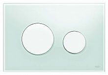 Кнопка смыва Tece Loop 9240651 зеленое стекло, кнопка белая 9240651
