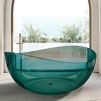 Прозрачная ванна отдельностоящая р.150х150 см ABBER Kristall AT9705Aquamarin бирюзовая AT9705Aquamarin