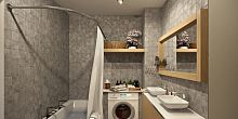 Дизайн-проект ванной комнаты в доме П44-Т 3-х комнатная квартира П-44-Т design