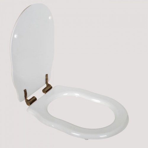 Сиденье для подвесного унитаза, цвет белое/бронза, (микролифт) TW Bristol TWBR63bi/br