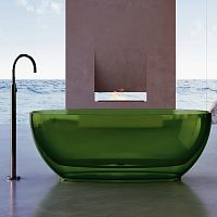 Прозрачная ванна отдельностоящая р.170х75 см ABBER Kristall AT9703Emerald зеленая AT9703Emerald