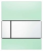 Кнопка смыва Tece Square Urinal 9242803 зеленое стекло, кнопка белая 9242803