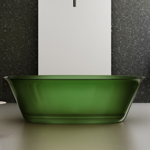 Прозрачная ванна отдельностоящая р.170х75 см ABBER Kristall AT9707Emerald зеленая AT9707Emerald