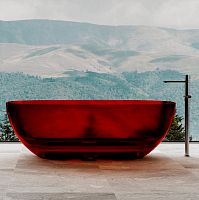 Прозрачная ванна отдельностоящая р.170х75 см ABBER Kristall AT9703Rubin красная AT9703Rubin