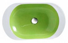 Раковина 60 см Disegno Ceramica Ovo белая с зеленым OV 060 400 01 green