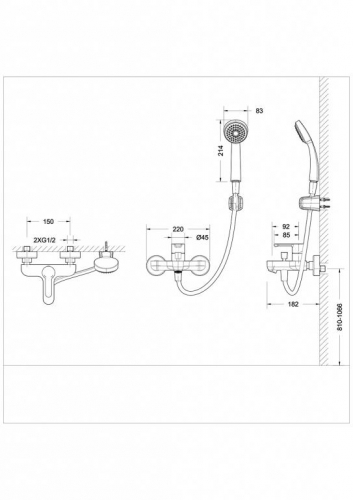 Смеситель для ванны с душем Bravat Stream F63783C-B F63783C-B